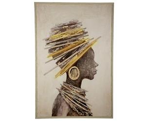 GILDE Impression sur toile LED Milele - Multicolore - Structuré - Motif femme - Rectangulaire - Hauteur 123 cm x largeur 83 cm - Tableau mural