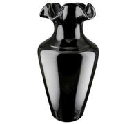 GILDE Irina Vase Conique en céramique émaillée Noir Brillant Hauteur 40 cm Accessoire de décoration d'intérieur Cadeau Salon