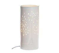 Gilde Lampe Arbre de la Vie - Porcelaine - Motif de Trous H 28 cm