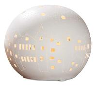 Gilde Lampe Boule Ville - Porcelaine - Motif de Trous L 18 cm