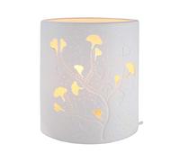 Gilde Lampe de table décorative Ginkgo - Décoration en porcelaine avec motif perforé Hauteur 20 cm