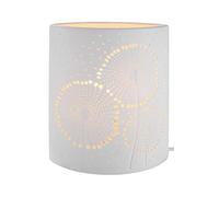 Gilde Lampe de table décorative Motif pissenlit en porcelaine avec motif perforé au look prickel H 20 cm