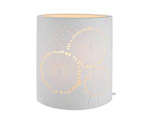 Gilde Lampe de table décorative Motif pissenlit en porcelaine avec motif perforé au look prickel H 20 cm