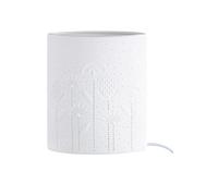 GILDE Lampe de table en porcelaine blanche - Design floral - Hauteur : 20,5 cm - Lampe décorative - Lampe de chevet - Accessoire d'intérieur - Éclairage de printemps