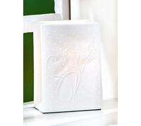 GILDE Lampe de table Love Cat en porcelaine blanche - Motif chats - Rectangulaire - Hauteur : 18 cm - Lampe de table décorative - Éclairage d'intérieur