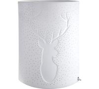 GILDE Lampe de table, motif cerf, porcelaine, blanc, , L. 9 cm, l. 18 cm, H. 26 cm 32824