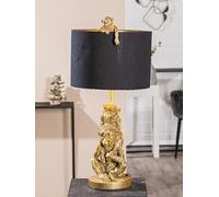 GILDE Lampe de table Motif singe Doré/noir H 66 cm l 30,5 cm
