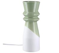 GILDE Lampe de table Patos en porcelaine - Vert mat - Hauteur 32 cm x Ø 12 cm - Lampe décorative - Ampoule non incluse