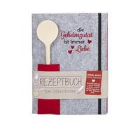 GILDE Livre de recettes à écrire soi-même A5 - L'ingrédient secret est l'amour - Livre de recettes vierge pour vos recettes préférées de pâtisserie - Écrivez vous-même - Livre de recettes - Avec
