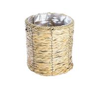 GILDE Lot de 2 Cache-Pots Jelena, en jonc de mer, Couleur Naturelle, Hauteur : 30 cm x Ø 29 cm, Sac en Plastique à l'intérieur