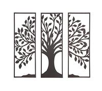 GILDE Lot de 3 reliefs muraux en métal - Série 3-67966