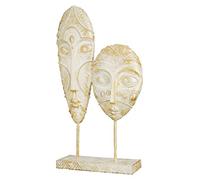 GILDE Masques de tête de Sculpture décoratifs, à Poser, Couleur/Blanc/doré, avec Ornements - Hauteur 3 cm