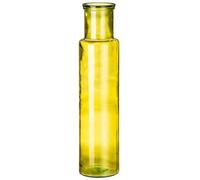 GILDE Noa Vase en Verre Jaune Hauteur 75 cm Diamètre 18 cm Accessoire de décoration d'intérieur Idée Cadeau Vase à Fleurs