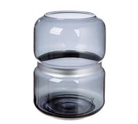 GILDE Opti Vase en Verre Gris Hauteur 30 cm Diamètre 22 cm Accessoire de décoration d'intérieur Idée Cadeau