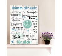 GILDE Panneau, rectangulaire, "Prends ton temps", slogan, MDF, crème, , L. 36 cm, H. 50 cm 44001