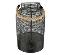GILDE Photophore en Fer Noir Mat avec Anse 33 cm x Ø 20 cm