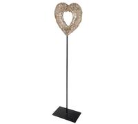 GILDE Photophore Golden Heart en Fer - Doré Mat - Hauteur 102 cm x Largeur 24 cm - Forme de cœur