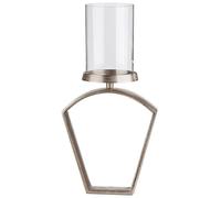 GILDE Photophore Nostro en Aluminium - Champagne - Hauteur 27 cm x Largeur 20 cm - Bougeoir