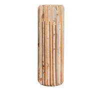 GILDE Photophore Puomi en Bois - Cylindrique - Couleur Naturelle - Hauteur 55 cm x Ø 18 cm - Lanterne