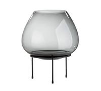 GILDE Photophore Vitu en Verre - Noir - Hauteur 38 cm x Ø 32 cm - Bougeoir