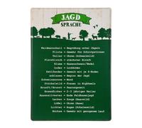 Gilde Plaque en métal Le b.a.-ba du langage de chasse