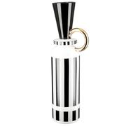GILDE Pomposo Vase de Sol, en céramique, à Rayures, émaillé, Noir et Blanc, 48 x 11 cm (H x Ø), étanche, Hauteur : 48 cm x diamètre : 11 cm