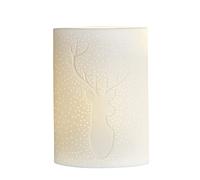 Gilde Porcelaine Lampe Ellipse Cerf Blanc E14 40 W Max L = 9 x B = 18 x H = 28 cm