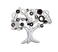 GILDE Relief mural en métal argenté - 79 x 89 x 6 cm - Décoration murale pour salon