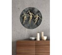 GILDE Runners - Objet mural en résine - Noir mat - Aspect métallique - 13 x 39 x 39 cm