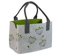GILDE Sac à provisions en feutre, motif fleur de Dill, 41 cm, - rembourrage vos courses en toute sécurité et possède beaucoup d'espace de rangement (gris clair)