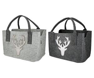 Gilde sac en feutre cerf Glitter Gris foncé