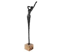 GILDE Sculpture Alive en résine et Bois de manguier, Couleur Naturelle et Noire, Hauteur 77 cm x Largeur 10 cm, Figurine de Femme