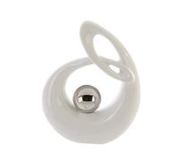 Gilde Sculpture céramique Blanche Hauteur 22 cm