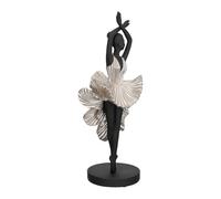 GILDE Sculpture de Ballet - Ballerine en résine - Noir Mat - Aspect métallique - Hauteur : 44 cm - Diamètre : 14 cm