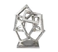 Gilde Sculpture décorative Objet Square - carrés en Aluminium - Couleur : Argent - Hauteur 37 cm