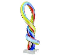 GILDE Sculpture en Verre en Forme de nœud Multicolore Hauteur 34 cm