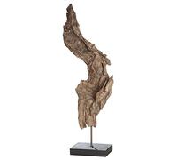 Gilde Sculpture Racine d'arbre Marron Naturel sur Socle Noir H 69 cm