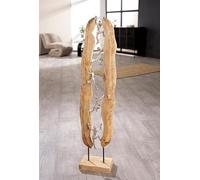 Gilde Sculpture to The Top en Aluminium et Bois de manguier Naturel - Motif grimpant - Hauteur : 100 cm - Largeur : 24 cm - Profondeur : 13 cm