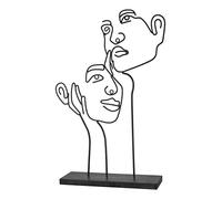 GILDE Sculpture Visione noire - Base en bois - Hauteur : 38 cm - Largeur : 28 cm - Profondeur : 7 cm - 50771