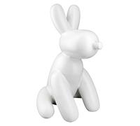 Gilde Statue décorative en Forme de Chien - Sculpture Moderne - Statue de Chien Assis - Blanc Mat - Hauteur : 25 cm