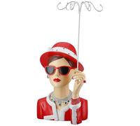 Gilde Statuette Porte-Bijoux Lady Chloe à Pois en résine Rouge H 39,5 cm