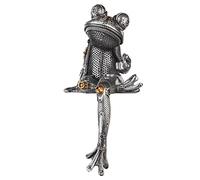 GILDE Steampunk Grenouille Sculpture en résine Argenté Hauteur env. 31 cm