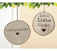 GILDE Tableau en bois avec la phrase : Vivre, Aimer, Rire pour toutes les occasions