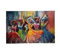 GILDE Tableau Lets Dance en métal - Multicolore - Structuré - Motif femme - Motif danseur - Rectangulaire - Hauteur 80 cm x largeur 120 cm