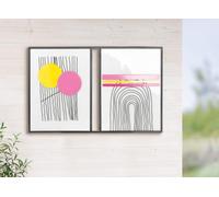 GILDE Tableau moderne en bois et métal - Rectangulaire - Brillant - 36 x 56 cm - Noir/blanc