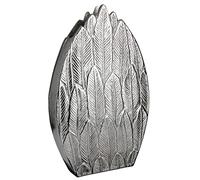 GILDE Vase à Fleurs en Aluminium - Cadeau décoratif pour Le Salon - Anniversaire - Fête des mères - Couleur : argenté - Hauteur : 28,5 cm