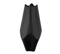 GILDE Vase à lamelles - Noir Mat - Céramique - Hauteur : 30 cm - Largeur : 15 cm - Vase décoratif