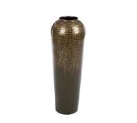 GILDE Vase à Whisky en métal - Hauteur : 80 cm - Diamètre : 25 cm - Beige/doré - Vase décoratif bombé