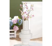 GILDE Vase Antas - en céramique - Blanc Brillant - Hauteur : 35 cm - Diamètre : 19 cm - Accessoire de décoration d'intérieur - Idée Cadeau