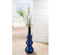 GILDE Vase balleros bombé en Verre Bleu foncé Hauteur 75 cm Diamètre 26,5 cm Accessoire de décoration d'intérieur Idée Cadeau
